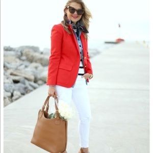 JCrew Schoolboy Blazer in red.  Size 4
